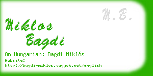 miklos bagdi business card