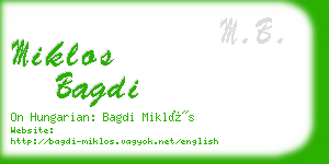 miklos bagdi business card